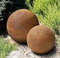 Шары сталь кортен 2 штуки декор (518937) ∅ 1,35 - 0,85 м. Дубна