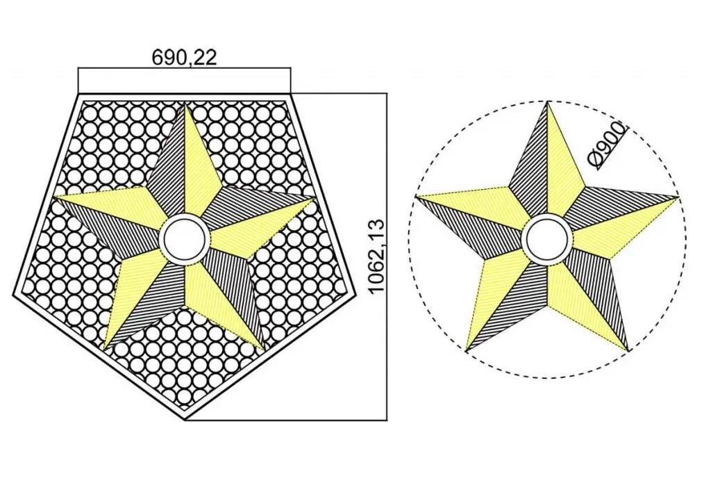 Вечный огонь - схема звезды вечного огня на декоративной решетке в Дубне Вечный огонь - схема звезды вечного огня на декоративной решетке в Дубне